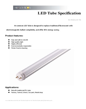 LED tube light(HZ-RGD**W-T8)