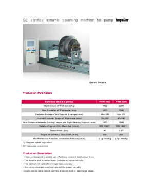 CE certified dynamic balancing testing equipment machine for pump impeller