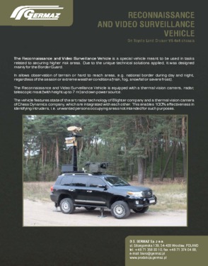 Armoured Toyota LC 200 in B6 class - reconnaissance and video surveillance