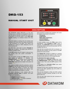 DKG 153 Manual Start Unit