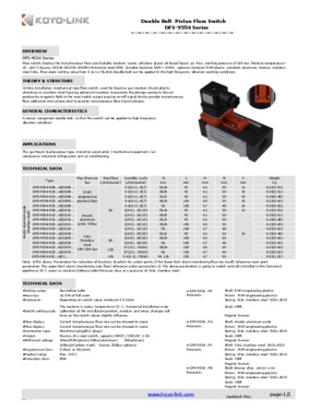 Double Bolt Piston Flow Switch(DFS-9554)