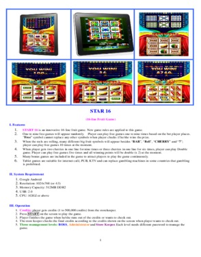 GSE-201 Game Software with Credit Management System for Android Tablet PC