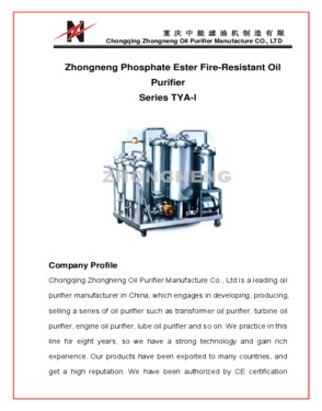 Used Hydraulic Regeneration Oil Purifier/ filtration plant TYH