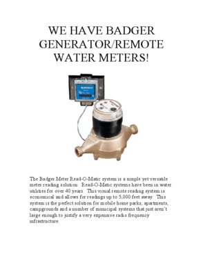 Badger Remote Read M170 Water Meter