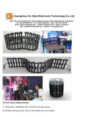 P20 flexible led curtain display