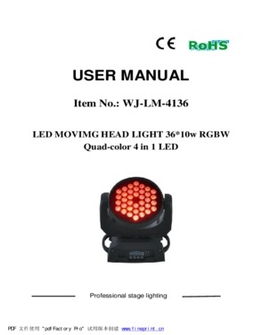 36*10W 4 in 1 LED Moving Head Light RGBW