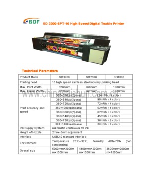 SD 3200-SPT-16 High Speed Digital Textile Printer
