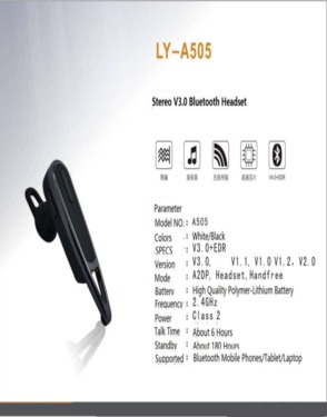 Wireless Bluetooth V4.0 Headset,Handsfree for all phone ,Support two Mobilephones incoming calls simultaneously