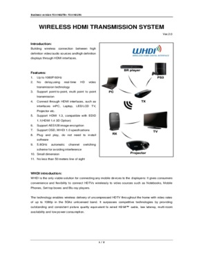 wireless HDMI AV transmission