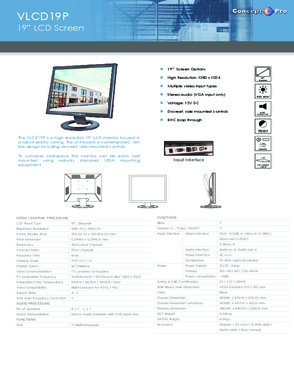19 Inch CCTV LCD TFT Monitor In Plastic Case