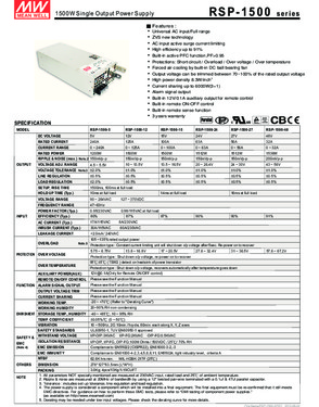 Mean Well 1500W 125A 12V Single Output Parallel Switching Power