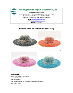 Gradient straw hat fashion and personality