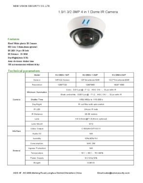 China Best Price HD AHD/CVI/TVI/CVBS 1.0MP Low illumination Camera
