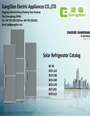 Solar refrigerator with solar panel and solar power supply system 92L