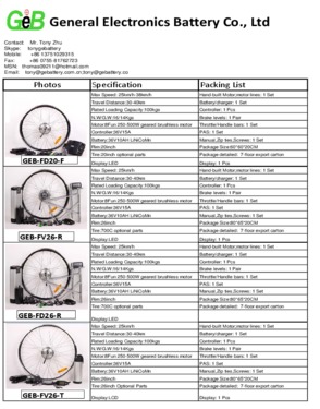 Power Battery Pack Rear Rack 36V10Ah