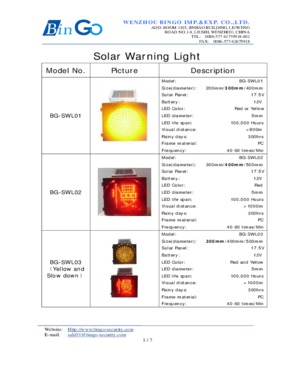 BG-SWR01 Solar Road Bar Warning Light