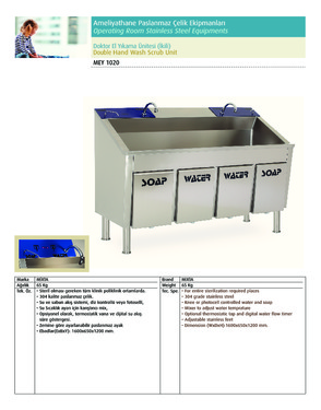 Double Hand Wash Scrub Unit