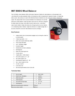 MST B30DG Wheel Balancer
