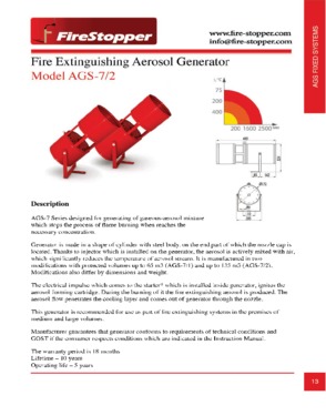 Fire Extinguishing Aerosol Generator
