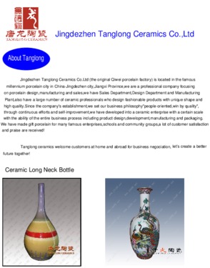 Ceramic Long Neck Bottle