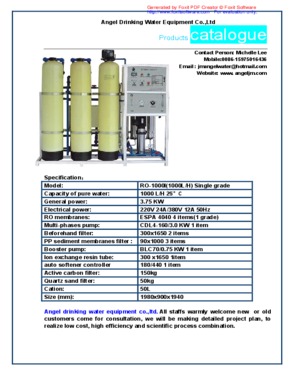 Reverse Osmosis Pure Water Purification Treatment