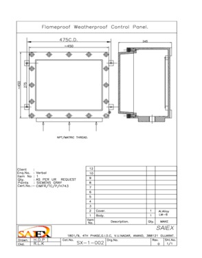 FLAMEPROOF/EXPLOSION PROOF CONTROL PANEL/JUNCTION BOX.