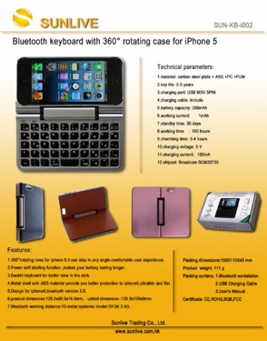 bluetooth keyboard case for iphone 5 with backlight