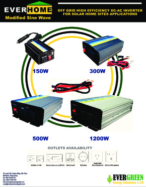 DC-AC SOLAR INVERTER, MODIFIED SINE WAVE, EVERHOME SERIES