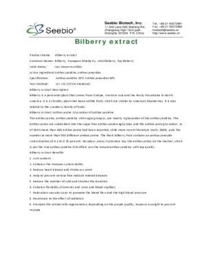 Bilberry extract Vaccinium myrtillus