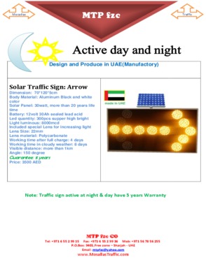 Solar traffic arrow