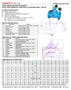 ELECTRIC REMOTE CONTROL FLOATING BALL VALVE 106X