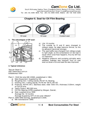 seal for oil film bearing