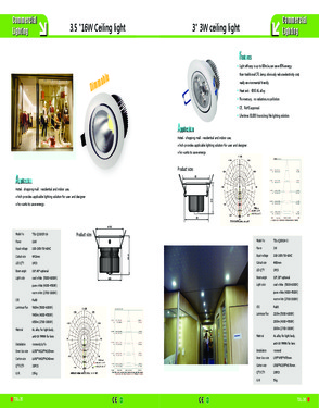16W Dimmable COB Cree LED downlight, ceiling lamps, LED home light