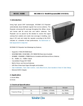 GSM / WCDMA Pico ICS Repeater