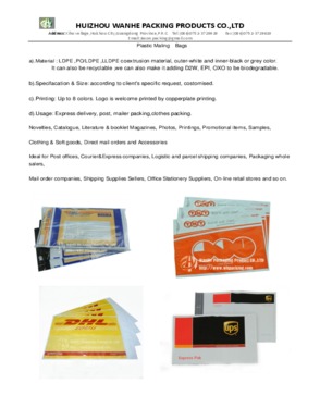 printed HDPE plastic mail envelope bag manufacturer