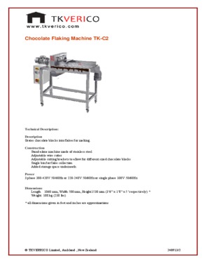 Chocolate Flaking Machine TK-C2