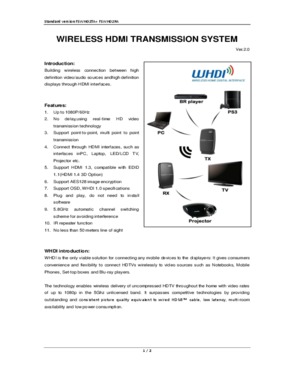 wireless HDMI AV transmission