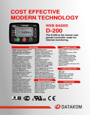 D 200 Advanced Genset Controller
