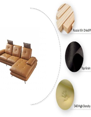 Living Room Furniture Modern Genuine Leather Sofa 