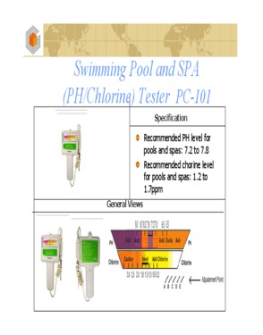 Swimming pool water tester PC-101 for testing pH level, testing chlori