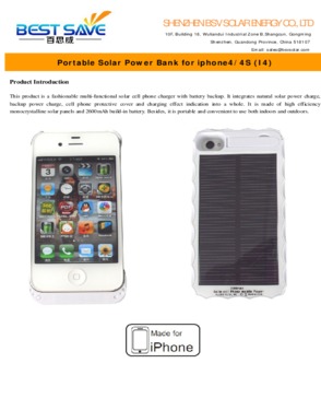 solar mobile phone charger for iPhone 4/4S