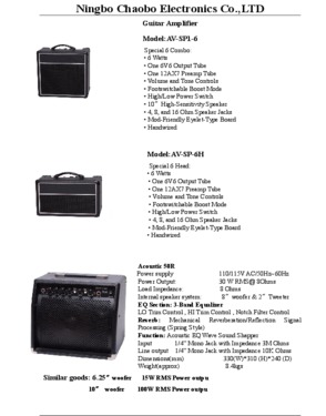 Popular 15W guitar amplifier with EQ reverb