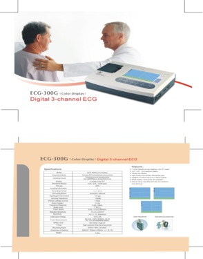 3-Channel ECG ECG EKG Electrocardiograph with 7inch Color Screen