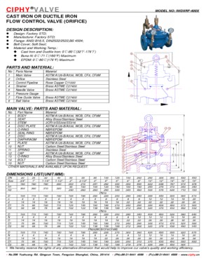 FLOW CONTROL VALVE (ORIFICE) 400X