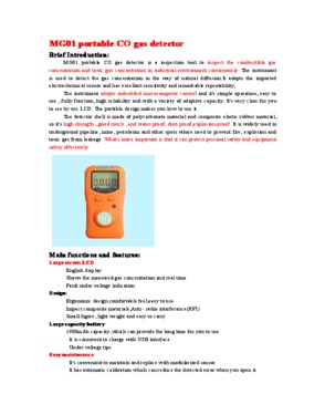MG01 portable single CO carbon monoxide gas detector