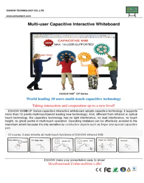 10-user Capacitive Interactive Whiteboard