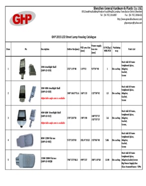 20W LED Street light Housing