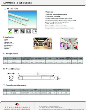 Dimmable LED T8 Tube, Isolated Dirver, CRI>80