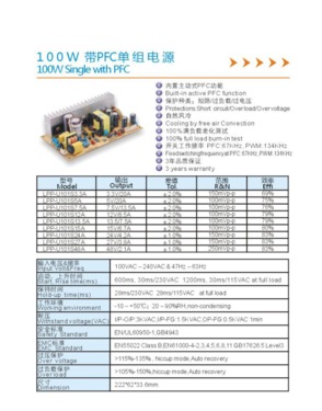 Power Supply Single 100W 