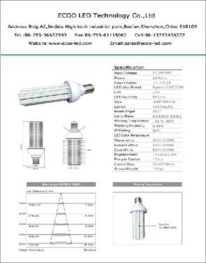 40W E40 SMD3528 LED Corn Bulb, LED corn lamp, LED warehouse lights, replacement of SON lamp